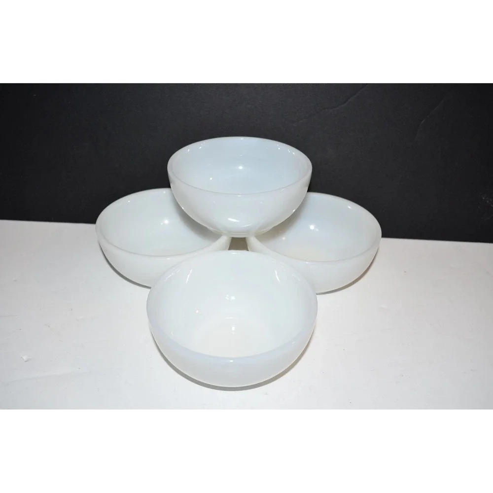 Anchor Hocking Fire King Milk Glass Cereal Soup Bowls Set Of 4  5
